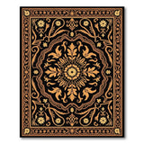 Traditional Persian Opulent Black Gold Persian Medallion Rug