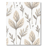 Beige Watercolor Leaves Area Rug