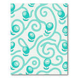 Teal Cartoon Flower Vines Area Rug