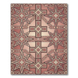 Red Star Geometric Persian Area Rug