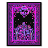 Psychedelic Purple Skull Skeleton Rug