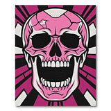 Bold Pink Cracked Skull Area Rug