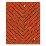 Red Green Diagonal Striped Floral Star Rug