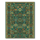Teal Green Heritage Tribal Geometric Rug