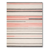 Modern Pink Gray Striped Area Rug