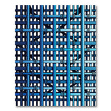 Blue Interwoven Grid Area Rug