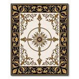 Ornate Gold Sunburst Cream Area Rug