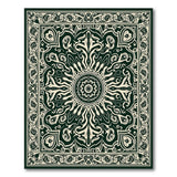 Ornate Black White Persian No. 13 Area Rug