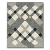Grey Modern Grey Diamond Plaid Area Rug