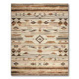 Southwestern Southwestern Brown Tan Geometric Area Rug