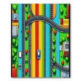 Vibrant Cartoon City Roads Area Rug