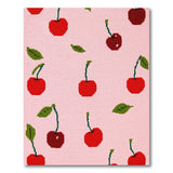 Playful Cherry Print Pink Area Rug
