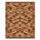 Southwestern Brown and Tan Southwestern Geometric Area Rug in Brown Tan