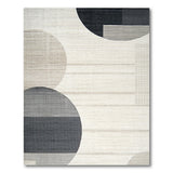 Modern Grey Abstract Circles Area Rug