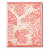 Pink Palm Leaf Washable Area Rug