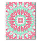 Multi-color and Patterns Vibrant Pink Teal Mandala Boho Area Rug