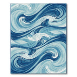 Blue Wave Swirl Coastal Area Rug