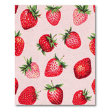 Whimsical Strawberry Cross-Stitch Pink Area Rug