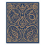 Indigo Gold Paisley Persian Area Rug