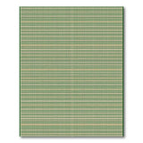 Green and Beige Checkered Woven Area Rug