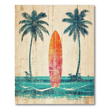 ODIKA Vintage Tropical Surfboard Washable Area Rug - Low Pile Non-Slip Coastal Beach Decor
