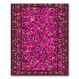 Pink Leopard Rose Area Rug