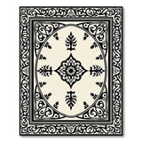 Ornate Black White Persian Medallion No. 20 Rug