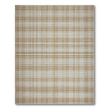 Beige Plaid Woven Area Rug with Fringe