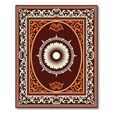 Maroon Persian Sunburst Medallion Rug
