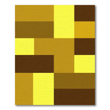 Golden Tan Geometric Block Area Rug
