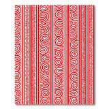ODIKA Red and White Tribal Spiral Striped Washable Area Rug - Low Pile Non-Slip