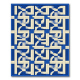 Modern Blue Interlocking Geometric Area Rug
