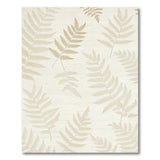 Beige and Neutral Delicate Fern Leaf Beige Area Rug
