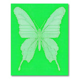 Lime Green Pixelated Butterfly Area Rug