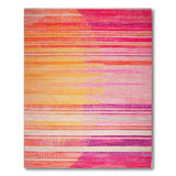 Geometric Modern Multi-color and Patterns Vibrant Multi-Color Geometric Stripe Rug