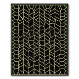 Geometric Modern Black Gold Geometric Modern Area Rug