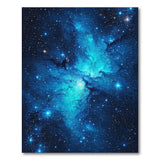 Blue and Teal Cosmic Nebula Blue Teal Area Rug