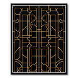 Gold and Silver Gold Art Deco Geometric Area Rug