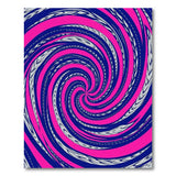 Navy Pink Swirl Tribal Area Rug