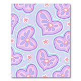 Purple Hearts Stars Kids Area Rug