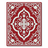 Ornate Red Persian Area Rug with White Intricate Motifs