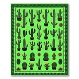 Vibrant Green Cactus Garden Area Rug