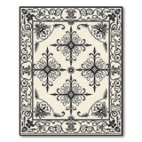 Ornate Black Floral Persian Area Rug