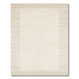 Cream Beige Wavy Border Area Rug