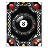 Black and White 8-Ball Geometric Area Rug