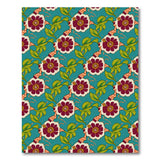 ODIKA Washable Vintage Floral Area Rug - Low Pile Teal & Burgundy Non-Slip Non-Shedding Carpet