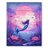 Mystical Purple Mermaid Lotus Pond Rug