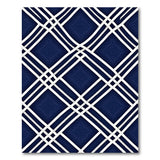 Navy Blue Nautical Rope Diamond Area Rug