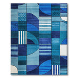 Blue Geometric Abstract Area Rug