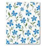 Blue Cornflower Floral Pattern Area Rug